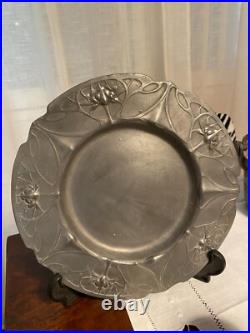 Époque art nouveau, plateaux en Étain Ancien, signés et numérotés, rare, les 2