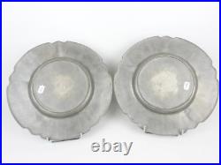 Époque art nouveau, plateaux en Étain Ancien, signés et numérotés, rare, les 2