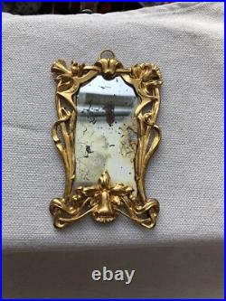 Erhard Und Söhne Miroir Art Nouveau Ormolu Pour Maison De Poupée Ancienne