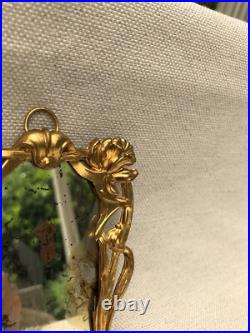 Erhard Und Söhne Miroir Art Nouveau Ormolu Pour Maison De Poupée Ancienne