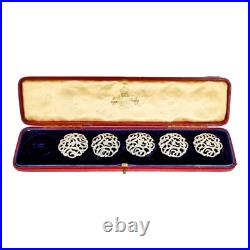 Étui Ancien Art Nouveau Argent Sterling Manteau Boutons Ceylan Championnat Prix Étui Ancien Art Nouveau Argent Sterling Manteau Boutons Ceylan Championnat Prix