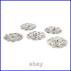 Étui Ancien Art Nouveau Argent Sterling Manteau Boutons Ceylan Championnat Prix