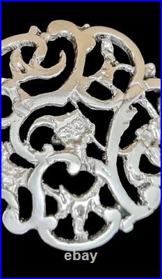 Étui Ancien Art Nouveau Argent Sterling Manteau Boutons Ceylan Championnat Prix