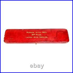 Étui Ancien Art Nouveau Argent Sterling Manteau Boutons Ceylan Championnat Prix