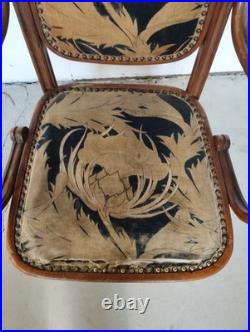 Fauteuil d'époque art nouveau ancien estampillé UNGVAR UNGARN 1900 à restaurer