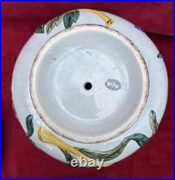 Gien Cache Pot Ancien Barbotine Majolica Art Nouveau Jugendstil 19eme Xixeme