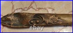 Grand Coupe Papier Art nouveau En Bronze H. Veillard/ancien ouvre lettre bronze