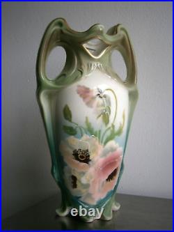 Grand Vase 1900 Céramique Art nouveau décor Floral Ancien