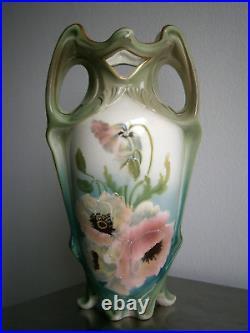 Grand Vase 1900 Céramique Art nouveau décor Floral Ancien