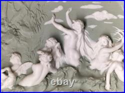 Grand bas relief art nouveau céramique murale biscuit décoration ancienne