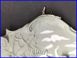 Grand bas relief art nouveau céramique murale biscuit décoration ancienne