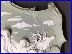 Grand bas relief art nouveau céramique murale biscuit décoration ancienne
