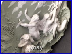 Grand bas relief art nouveau céramique murale biscuit décoration ancienne