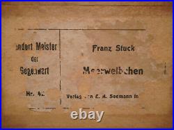 Gravure ancienne art nouveau Meerweibchen peinture d'après Franz von Stuck