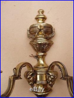 Importante ancienne paire d'appliques en bronze Louis XVI Etat de marche
