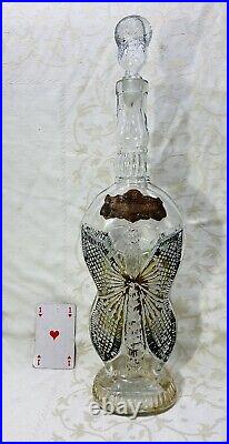 Legras Butterfly Decanter Ancienne Carafe Bouteille Papillon Art Nouveau 19eme