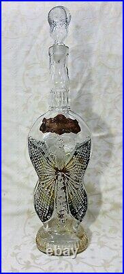Legras Butterfly Decanter Ancienne Carafe Bouteille Papillon Art Nouveau 19eme