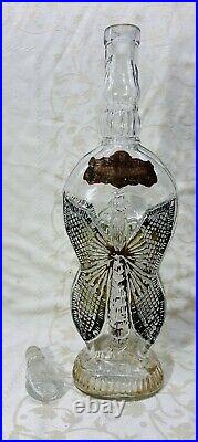 Legras Butterfly Decanter Ancienne Carafe Bouteille Papillon Art Nouveau 19eme