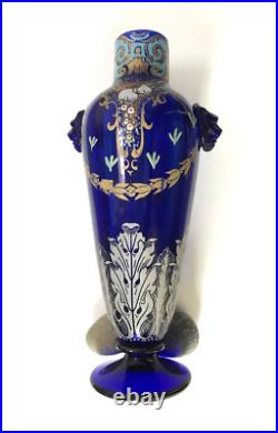 Legras Vase Bleu Foncé Ancien Art Nouveau Art Déco Parfait État No Daum Gallé