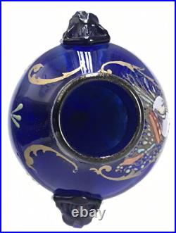 Legras Vase Bleu Foncé Ancien Art Nouveau Art Déco Parfait État No Daum Gallé