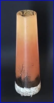 Legras Vase Conique Ancien Art Nouveau Art Déco No Daum Gallé Tbe