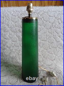 Legras ancien pied de lampe verre granité vert chardon art nouveau