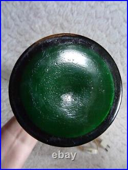 Legras ancien pied de lampe verre granité vert chardon art nouveau