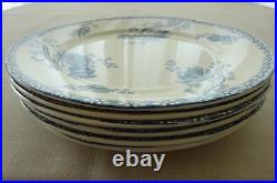 Lot de 6 Anciennes assiettes plates Pavots Royat 1920 Art nouveau