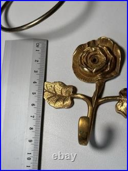 Lot de Deux Paires Porte Serviette Gobelet Bronze Doré Art Nouveau Ancien Vintag