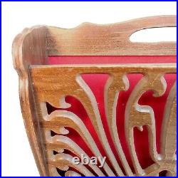 Magnifique Ancien Porte-revues En Bois Sculpté Style Art Nouveau Jugendstil