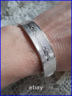 Magnifique BRACELET Ancien en Argent Massif ART NOUVEAU Diam. 5,8 cm