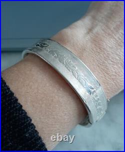 Magnifique BRACELET Ancien en Argent Massif ART NOUVEAU Diam. 5,8 cm