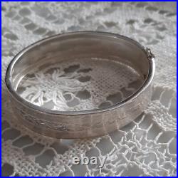 Magnifique BRACELET Ancien en Argent Massif ART NOUVEAU Diam. 5,8 cm