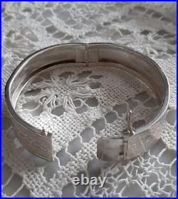 Magnifique BRACELET Ancien en Argent Massif ART NOUVEAU Diam. 5,8 cm