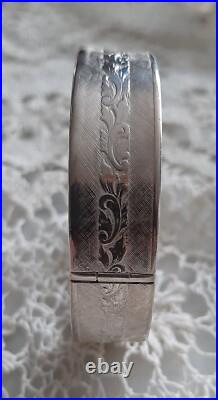 Magnifique BRACELET Ancien en Argent Massif ART NOUVEAU Diam. 5,8 cm