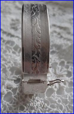Magnifique BRACELET Ancien en Argent Massif ART NOUVEAU Diam. 5,8 cm