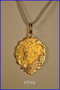 Medaille Ancien Art Nouveau Or Massif 18k Antique Solid Gold Medal