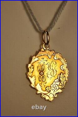 Medaille Ancien Art Nouveau Or Massif 18k Antique Solid Gold Medal