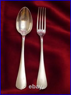 Ménagère Christofle, 6 Couverts Art Nouveau en Métal Argenté, Ancien