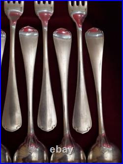 Ménagère Christofle, 6 Couverts Art Nouveau en Métal Argenté, Ancien