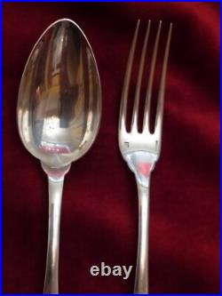 Ménagère Christofle, 6 Couverts Art Nouveau en Métal Argenté, Ancien