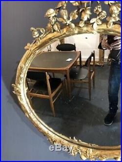 Miroir Ancien Art Nouveau Dorure Feuille D Or