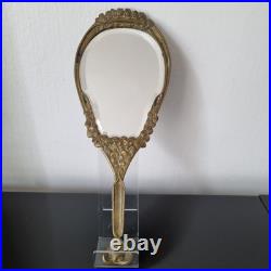 Miroir Bronze Art Nouveau 1900 Face A Main Ancien French Victorian