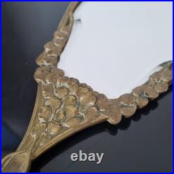 Miroir Bronze Art Nouveau 1900 Face A Main Ancien French Victorian