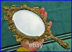 Miroir ancien antique Chimère bronze dorure Art Nouveau France Antique mirror Ch