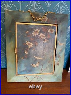 Miroir ancien, triptyque, art nouveau, décors Japonisant, XIXème, 1876, en bois Miroir ancien, triptyque, art nouveau, décors Japonisant, XIXème, 1876, en bois