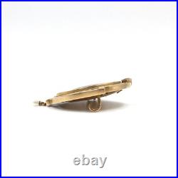 Or jaune 14 carats art nouveau bijou ancien photo broche saphir perle or 585