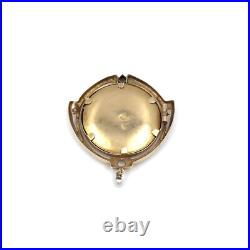 Or jaune 14 carats art nouveau bijou ancien photo broche saphir perle or 585