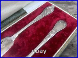 Orfèvre Boulenger Service a Dessert Poisson Gâteau Argenterie Art Nouveau Ancien