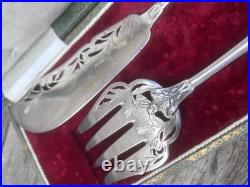 Orfèvre Boulenger Service a Dessert Poisson Gâteau Argenterie Art Nouveau Ancien